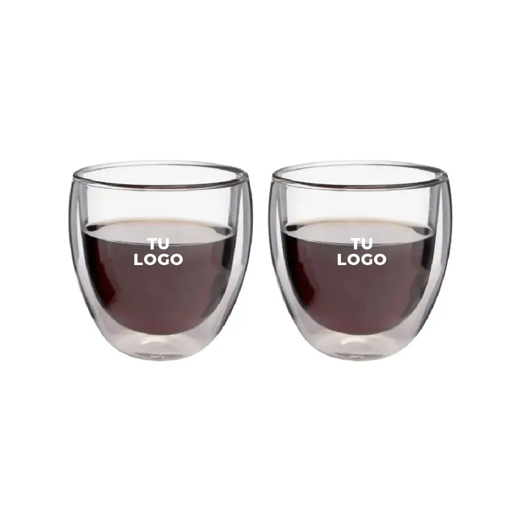 Set de tazas doble vidrio Porto