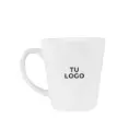 Taza de cerámica blanca cónica