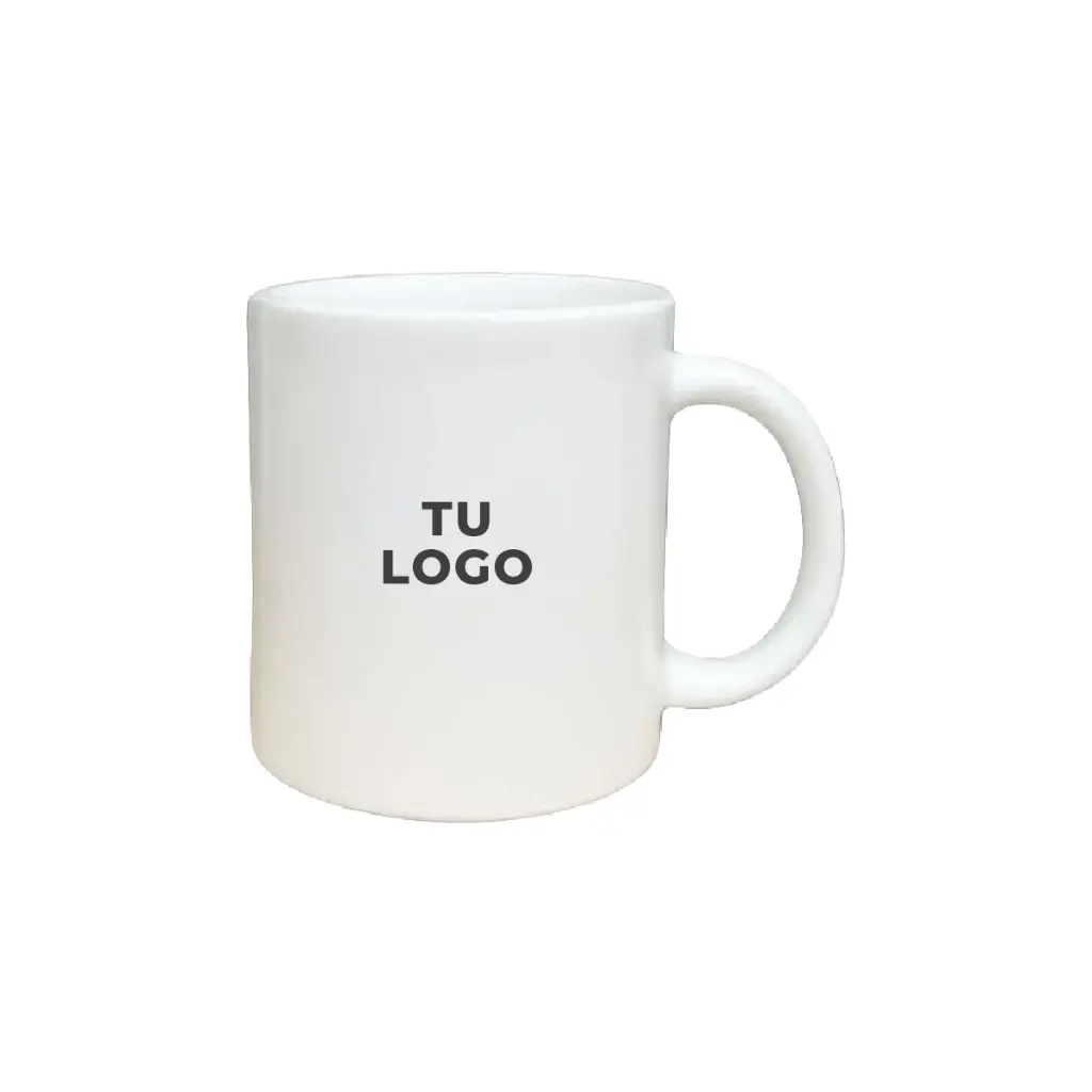 Taza de cerámica recta blanca