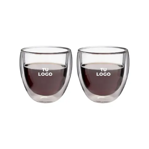 Set de tazas doble vidrio Porto
